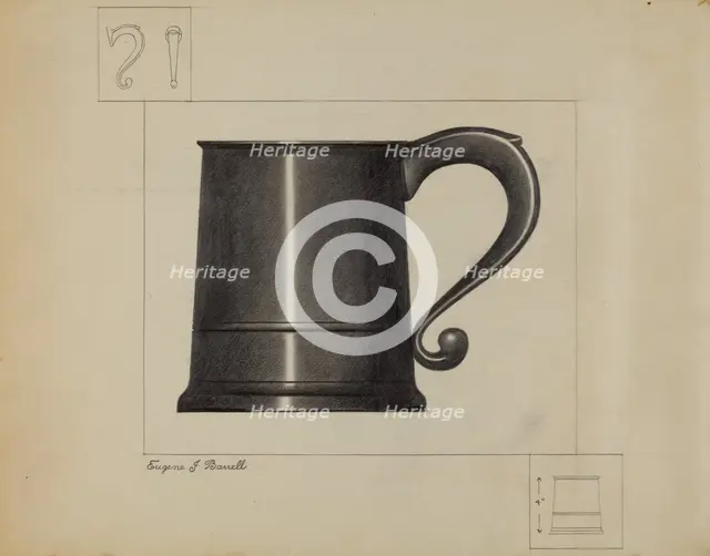 Pewter Mug, c. 1936. Creator: Eugene Barrell.