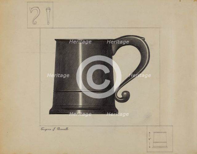 Pewter Mug, c. 1936. Creator: Eugene Barrell.