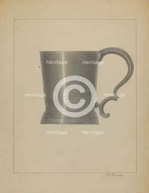 Pewter Mug, c. 1936. Creator: Filippo Porreca.