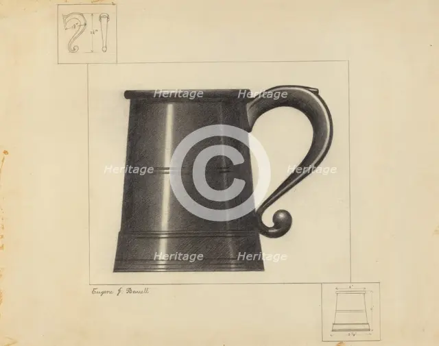 Pewter Mug, c. 1939. Creator: Eugene Barrell.