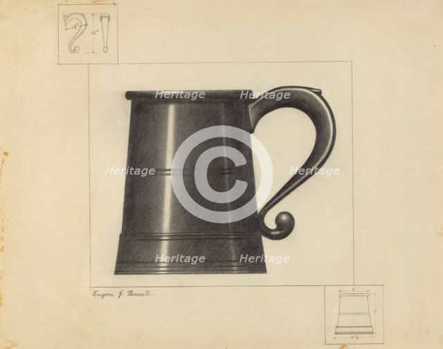Pewter Mug, c. 1939. Creator: Eugene Barrell.