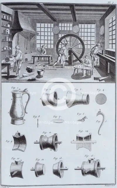 Pewter-making, c1750s. Creator: Unknown.