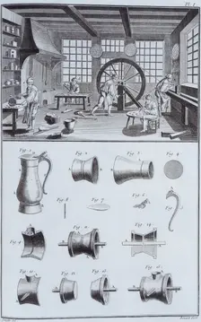 Pewter-making, c1750s. Creator: Unknown