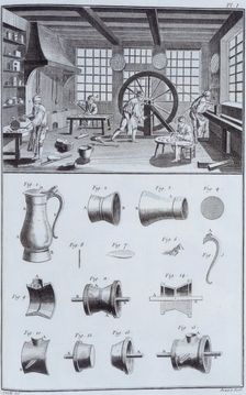 Pewter-making, c1750s. Creator: Unknown