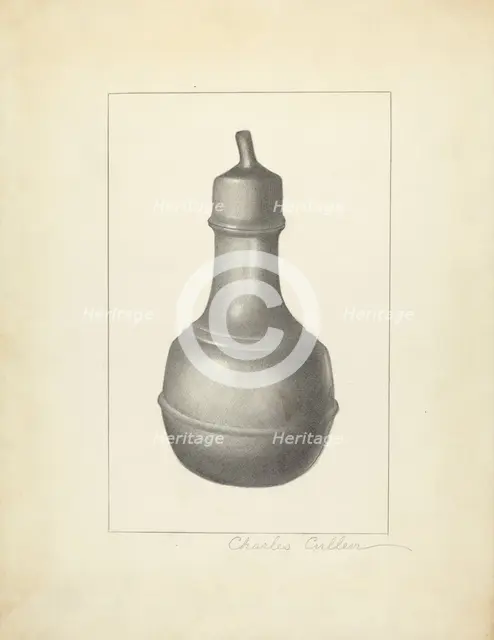 Pewter Nursing Bottle, 1935/1942. Creator: Charles Cullen.