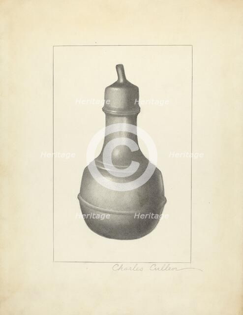 Pewter Nursing Bottle, 1935/1942. Creator: Charles Cullen.