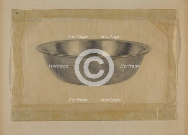 Pewter Basin, 1935/1942. Creator: Harry Goodman.