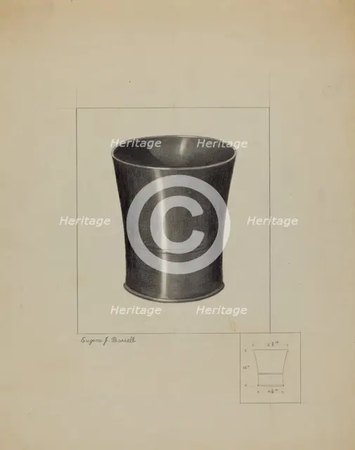 Pewter Beaker, c. 1936. Creator: Eugene Barrell.