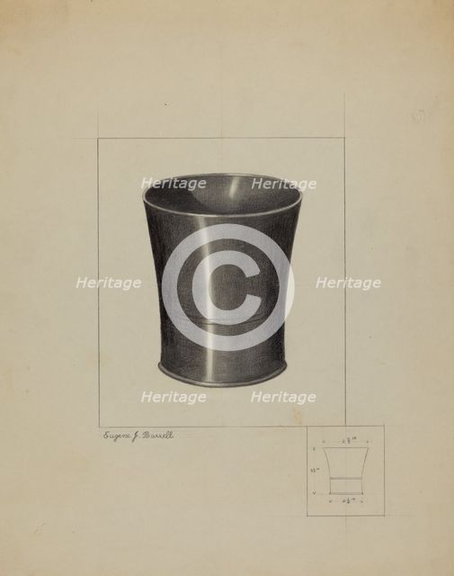 Pewter Beaker, c. 1936. Creator: Eugene Barrell.