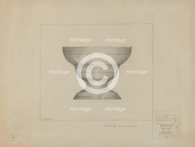 Pewter Bowl, c. 1936. Creator: Henry Meyers.