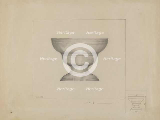 Pewter Bowl, c. 1936. Creator: Henry Meyers.