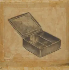 Pewter Box with Two Compartments, 1935/1942. Creator: Harry Goodman