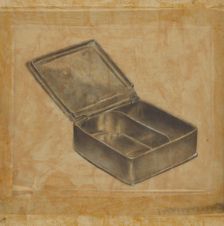 Pewter Box with Two Compartments, 1935/1942. Creator: Harry Goodman