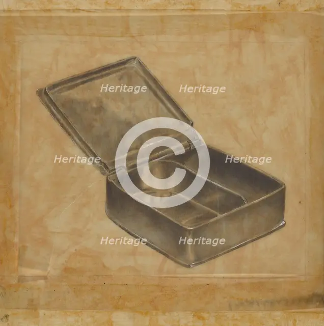 Pewter Box with Two Compartments, 1935/1942. Creator: Harry Goodman.