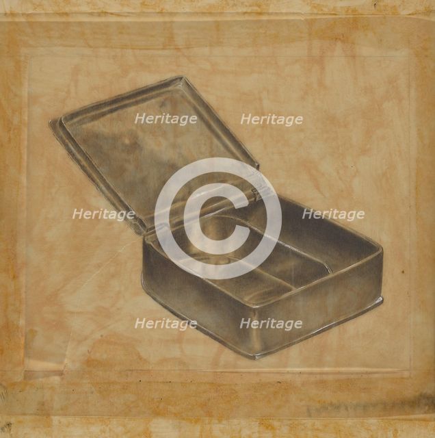 Pewter Box with Two Compartments, 1935/1942. Creator: Harry Goodman.