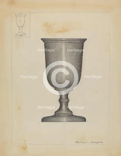 Pewter Cup, 1935/1942. Creator: Rollington Campbell.
