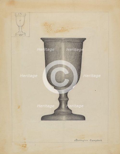 Pewter Cup, 1935/1942. Creator: Rollington Campbell.