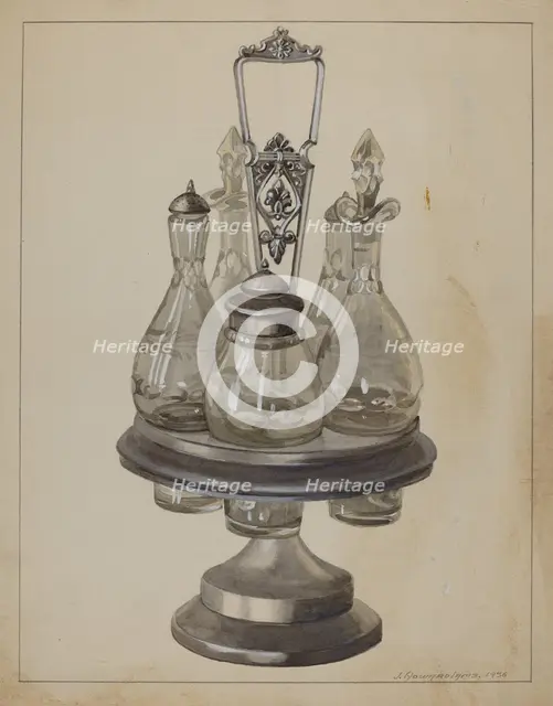 Pewter Caster, 1936. Creator: J. Howard Iams.