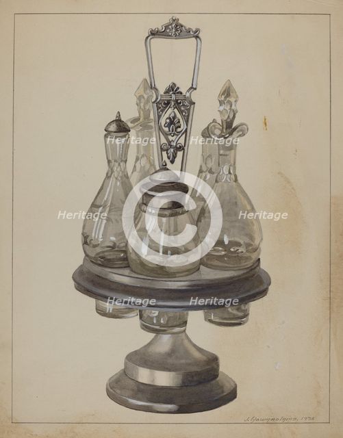 Pewter Caster, 1936. Creator: J. Howard Iams.