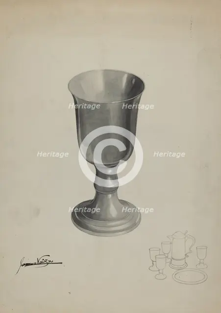 Pewter Chalice, 1935/1942. Creator: James Vail.