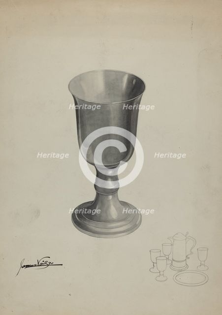 Pewter Chalice, 1935/1942. Creator: James Vail.