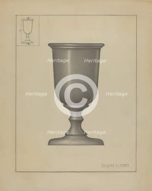 Pewter Chalice, c. 1936. Creator: Eugene La Foret.