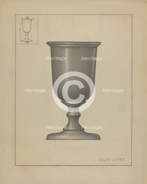 Pewter Chalice, c. 1936. Creator: Eugene La Foret.