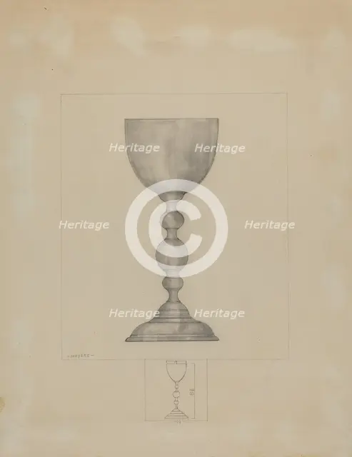 Pewter Chalice, c. 1937. Creator: Henry Meyers.