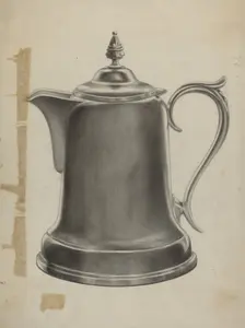 Pewter Coffee Urn, 1935/1942. Creator: Theodore Pfitzer