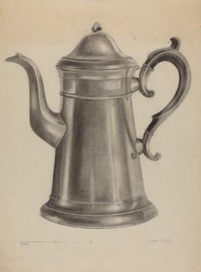 Pewter Coffee Pot, 1935/1942. Creator: Grace Halpin