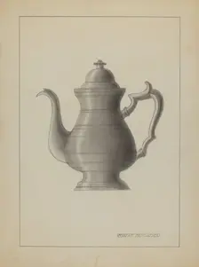 Pewter Coffee Pot, 1935/1942. Creator: Robert Brigadier