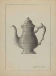 Pewter Coffee Pot, 1935/1942. Creator: Robert Brigadier
