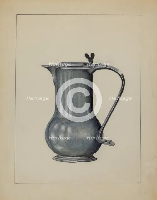 Pewter Coffee Pot, 1936. Creator: Holger Hansen.