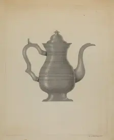 Pewter Coffee Pot, c. 1936. Creator: A. Zaidenberg