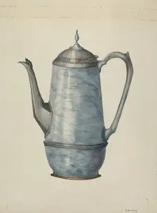 Pewter Coffee Pot, c. 1936. Creator: Beulah Bradleigh
