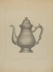 Pewter Coffee Pot, c. 1936. Creator: Burton Ewing