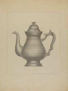 Pewter Coffee Pot, c. 1936. Creator: Burton Ewing