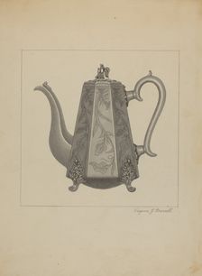 Pewter Coffee Pot, c. 1936. Creator: Eugene Barrell