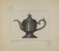 Pewter Coffee Pot, c. 1936. Creator: Eugene Barrell