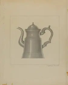 Pewter Coffee Pot, c. 1936. Creator: Eugene Barrell