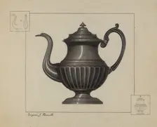 Pewter Coffee Pot, c. 1936. Creator: Eugene Barrell