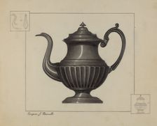 Pewter Coffee Pot, c. 1936. Creator: Eugene Barrell