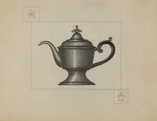 Pewter Coffee Pot, c. 1936. Creator: Herman Bader