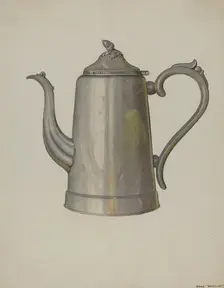 Pewter Coffee Pot, c. 1937. Creator: Dana Bartlett