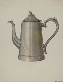 Pewter Coffee Pot, c. 1937. Creator: Dana Bartlett