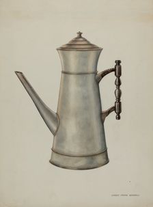 Pewter Coffee Pot, c. 1937. Creator: Harry Mann Waddell
