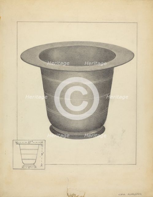 Pewter Commode Form, c. 1939. Creator: Charles Garjian.