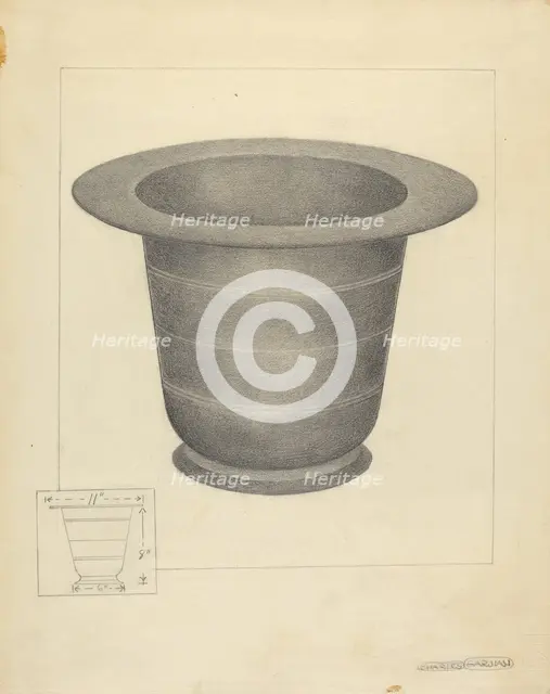 Pewter Commode Form, c. 1939. Creator: Charles Garjian.