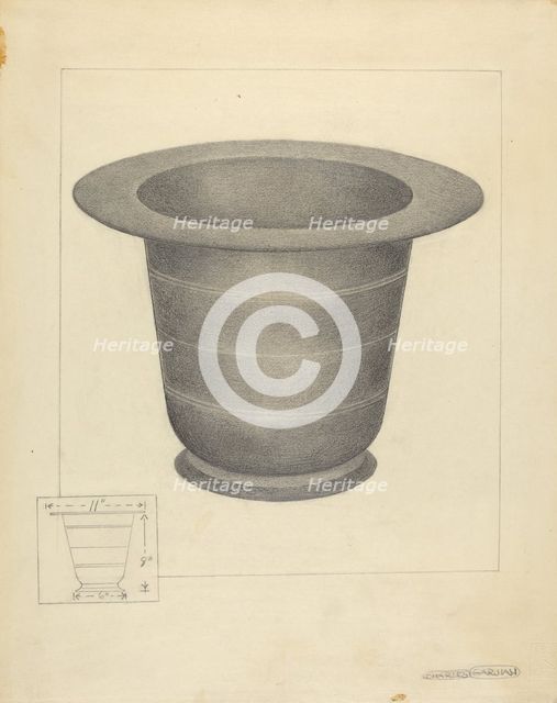 Pewter Commode Form, c. 1939. Creator: Charles Garjian.
