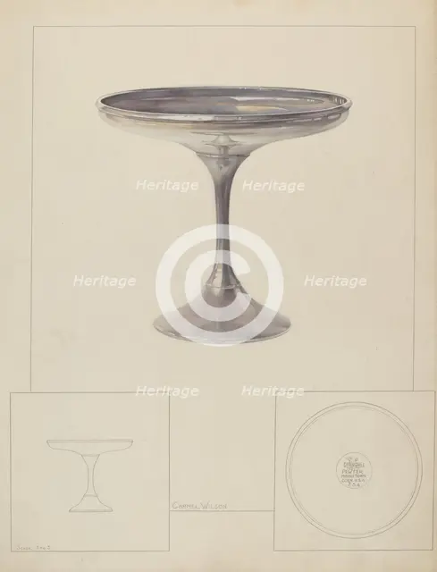 Pewter Compote, c. 1937. Creator: Carmel Wilson.